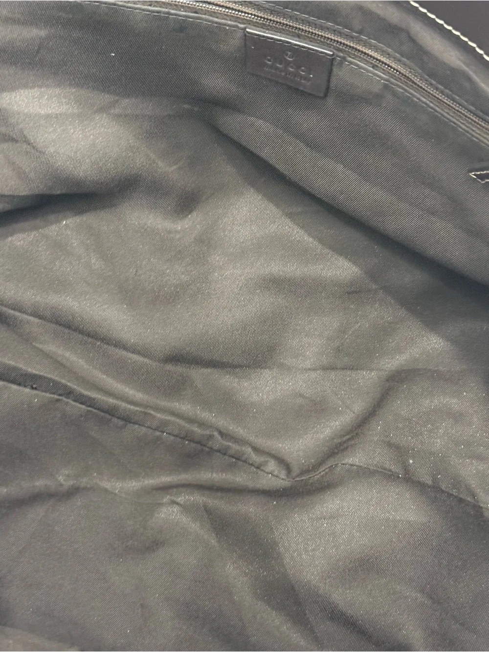 Gucci Abbey Canvas Tote with Brown Leather Trim